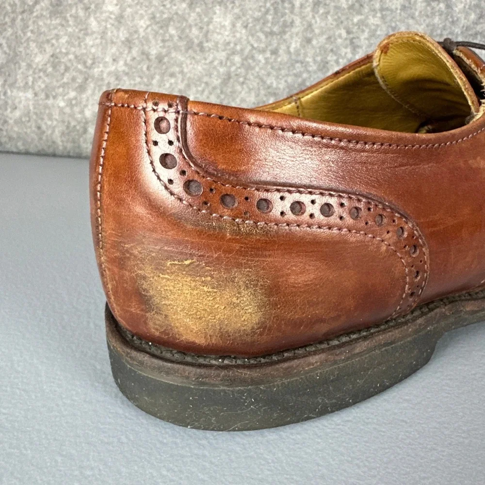 Allen Edmonds Shoes Mens 12 Brown 3458 Sanford Cap Toe Brogue Oxfords